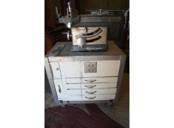 Sears Roebuck & Co Craftsman Table Saw With Custom Cabinet