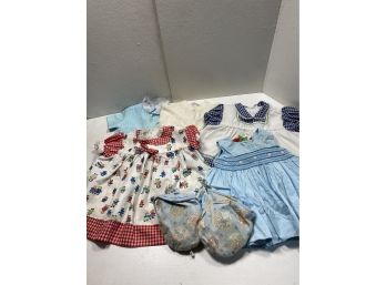 Lot Of 5 Vintage 0-3 Month Baby Clothes