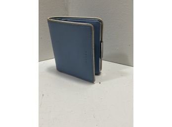 Baby Blue Leather Coach Bi Fold Wallet