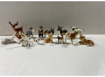 Vintage Lot Of 14 Porcelian And Bone China Animal Figurines