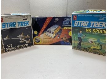 Lot Of 3 Star Trek Toy/models Partially Built