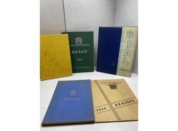 Vintage Lot Of 5 Yearbooks Dial And Others 1939-1978