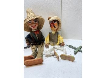 Vintage Mexican Marionette Cowboy Puppets