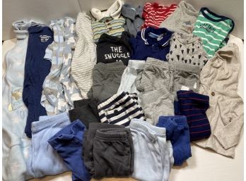 27 Piece Lot Of NB-3 Month Baby Boy Clothes Sleepers,onesies,and More! #20