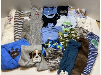 20 Piece Baby Boy NB-3 Month Clothes Sleepers,onesies,and More! #21