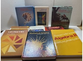 Lot Of 9 Highschool Textbooks Math And Literature