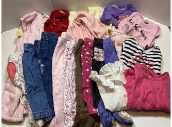 20 Piece Lot Of 6-9 Month Baby Girl Clothes Sleepers,onesies,pants,and More! #6