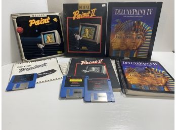 Amiga Deluxe Paint 1,2,and 4 Boxes And Discs