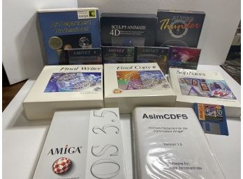 Lot Of 13 Amiga Software Lot Some Discs,boxes,sculpt Antimate,soft Faces And More