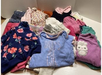 Large 38 Piece Lot Of 3-6 Month Baby Girl Clothes Sleepers,pants And More! #1