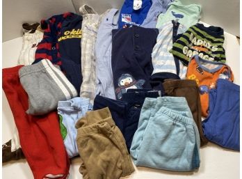 Large 21 Piece Lot Of Baby Boy 3-6 Month Clothes Sleepers,pants And More! #12