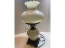 Vintage Accurate Casting Company Floral Hurricane Lamp Works!!