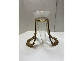 Bombay 2 Piece Brass/glass Vase With Holder