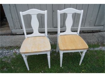 2 White Dining Room Chairs