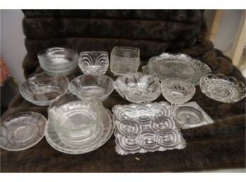 Lot Of 20 Miscellaneous Glassware Serving Dishes