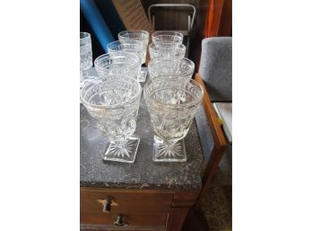 Set Of 8 Glass Goblets - Dot Pattern
