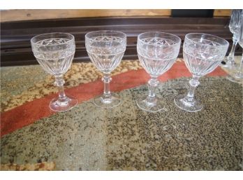 4 Crystal Wine Glasses