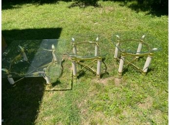 Set Of 3 Glass Top Tables
