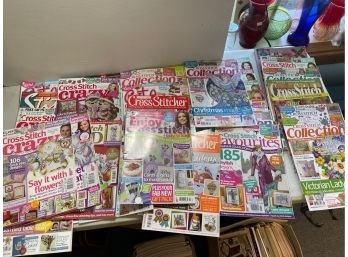Huge Lot Of Cross Stitch & Quilting Books And Magazines