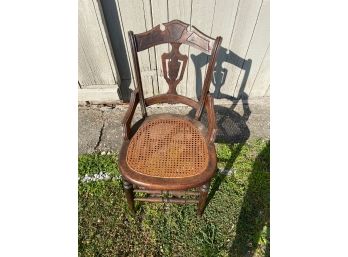Antique Rush Head Of The Table Chair