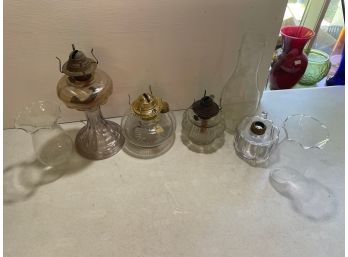 Mixed Lot Of Oil Lamp Parts