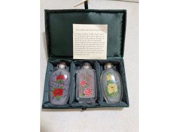 Set Of 3 Li Bien Decorative Bottles