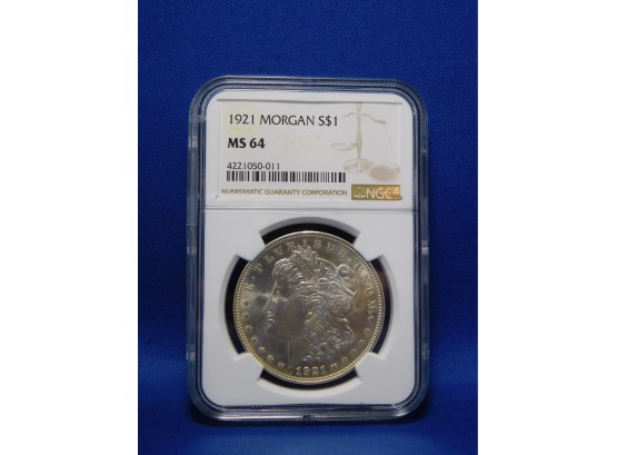 1921  US Silver Morgan Dollar MS64 NGC