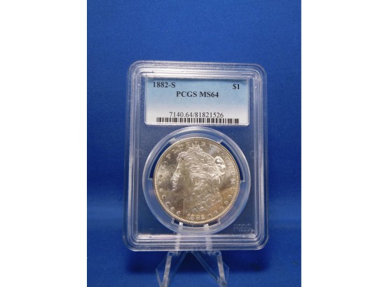 1882 San Francisco US Silver Morgan Dollar MS64 PCGS