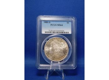 1881 San Francisco US Silver Morgan Dollar MS64 PCGS