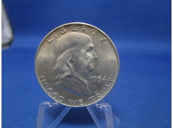 1954 D Denver Franklin Silver Half Dollar UNC