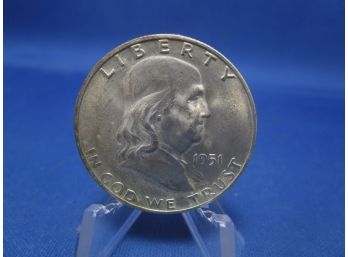 1951 D Denver Franklin Silver Half Dollar UNC