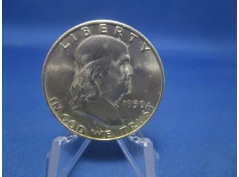 1950 D Denver Franklin Silver Half Dollar UNC