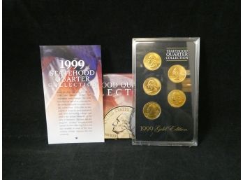 4 Gold Plated Statehood Quarter Collection Sets  1999 ,2000 , 2001 ,  2002
