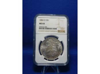 1884  New Orleans  US Silver Morgan Dollar MS64 NGC