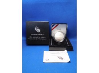 2014 US Silver Baseball Hall Of Fame Commemorative Proof Coin