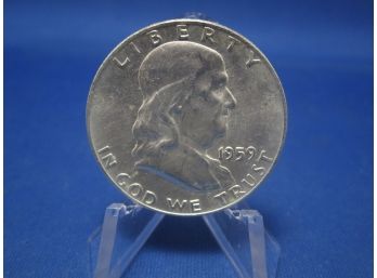 1959 D Denver Franklin Silver Half Dollar UNC