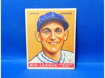 Vintage Jackie Warner Philadelphia Phillies Big League Chewing Gum Goudey Gum Baseball Card