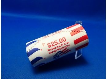 Roll Of 25 2007 George Washington Presidential Dollar Potential No Letter Error $25 Face Value Roll