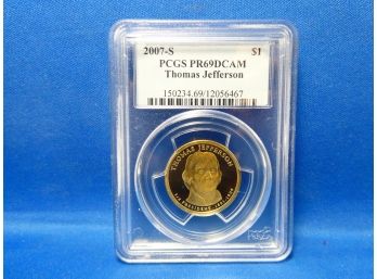 2007 S San Francisco Proof Thomas Jefferson Presidential Dollar PR 69 DCAM PCGS