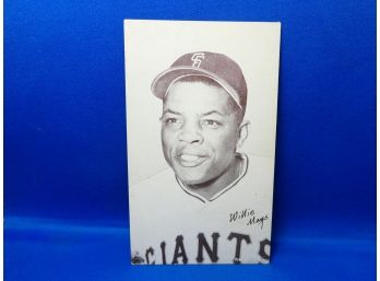 Vintage Willie Mays Baseball Card Post Card