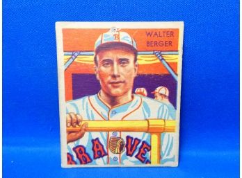Walter Berger Boston Braves Vintage Diamond Stars Baseball Card 1934