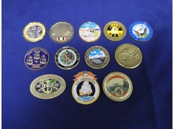 Lot Of 12 Vintage Military Challenge Coins Navy Army Air Force