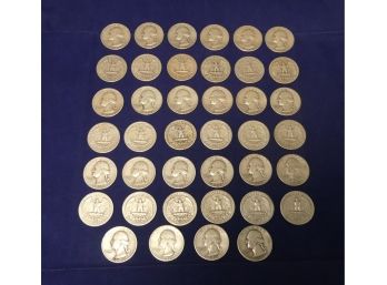 $10 Roll Of 40 Silver 1939 S San Francisco Minted  Washington Silver Quarters