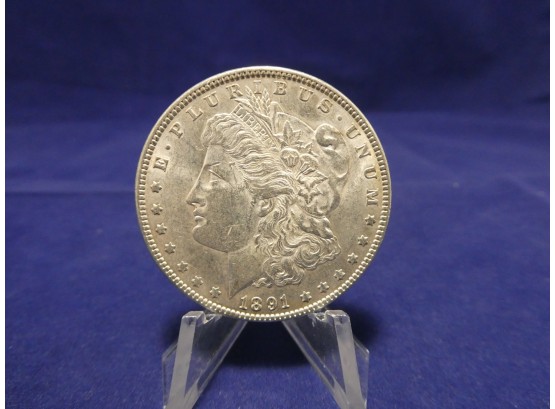 1891 Morgan Silver Dollar - Almost Uncirculated