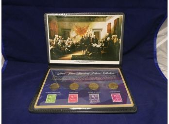 United States Founding Fathers Presidential Dollar & Stamp Collection 4 Coin Set