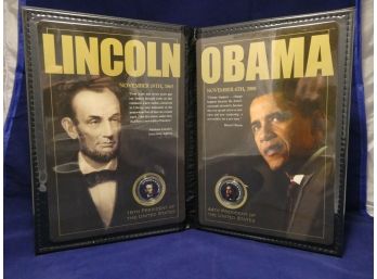 Abraham Lincoln & Barack Obama 2 Coin Painted Presidential Dollar Set