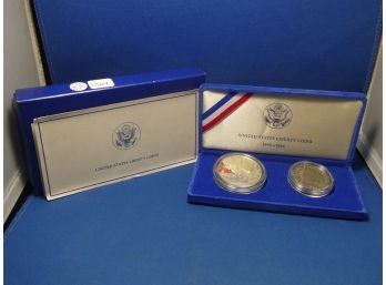 1986 Statue Of Liberty Commemorative Proof Silver Dollar And Clad Half Dollar Set