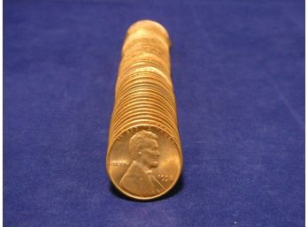 Roll Of 1958 Wheat Cents Pennies- Uncirculated