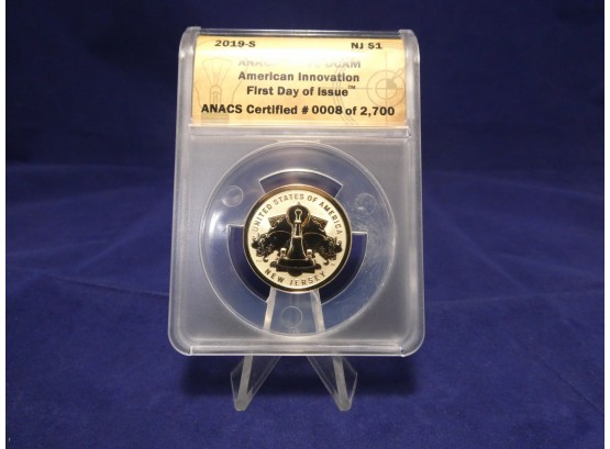 2019 S San Francisco Reverse Proof American Innovation New Jersey $1 One Dollar Coin RP 70 DCAM ANACS