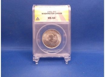 1951 George Washington Carver Booker T Washington Commemorative Silver Half Dollar MS 64 ANACS